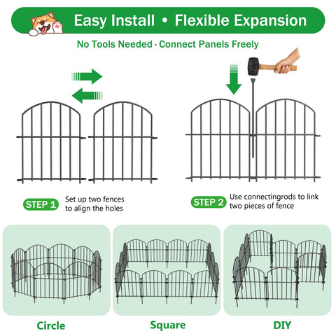 JUNYAO modular fence allows expansion and curved layouts.