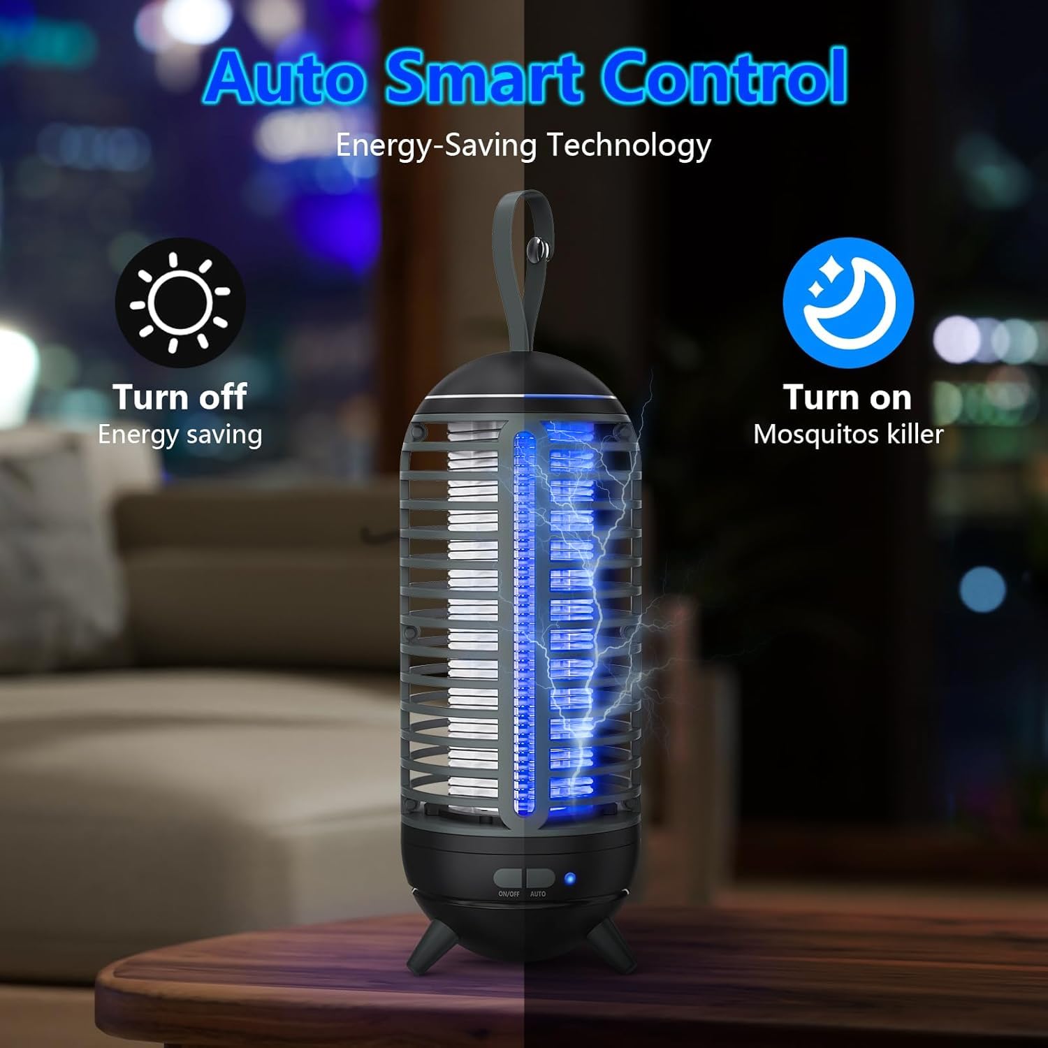 JUSENWDSL 2500mAh battery powers all-night operation for outdoor use.