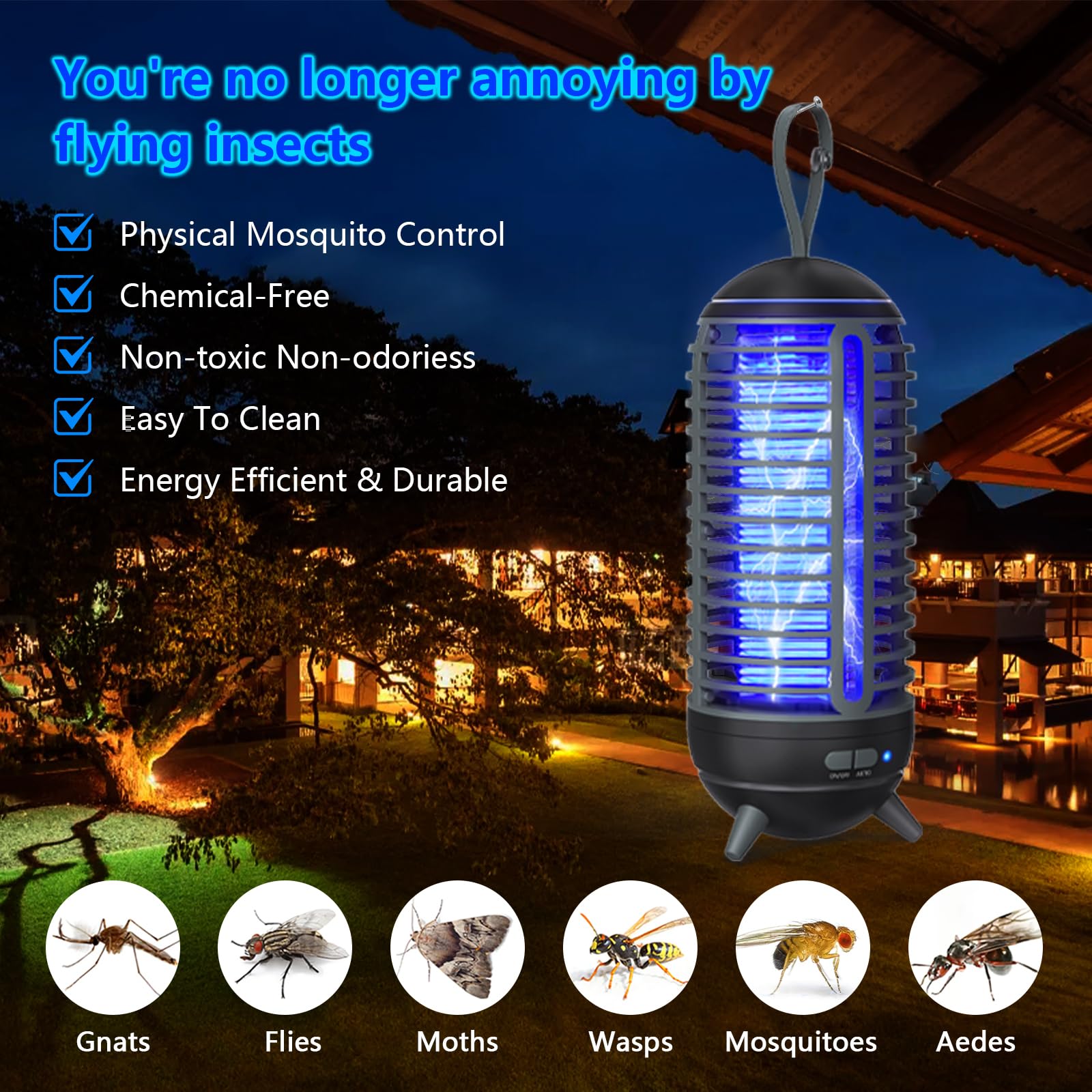 JUSENWDSL auto-sensing mode activates at night for hands-free protection.