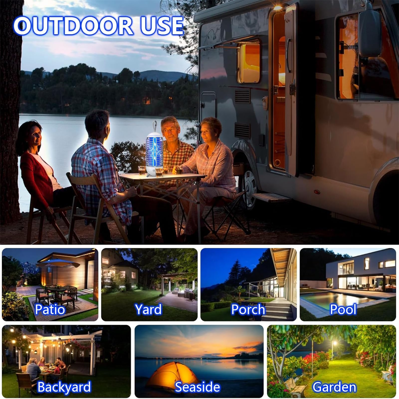 JUSENWDSL bug zapper campsite use offers portable insect protection.