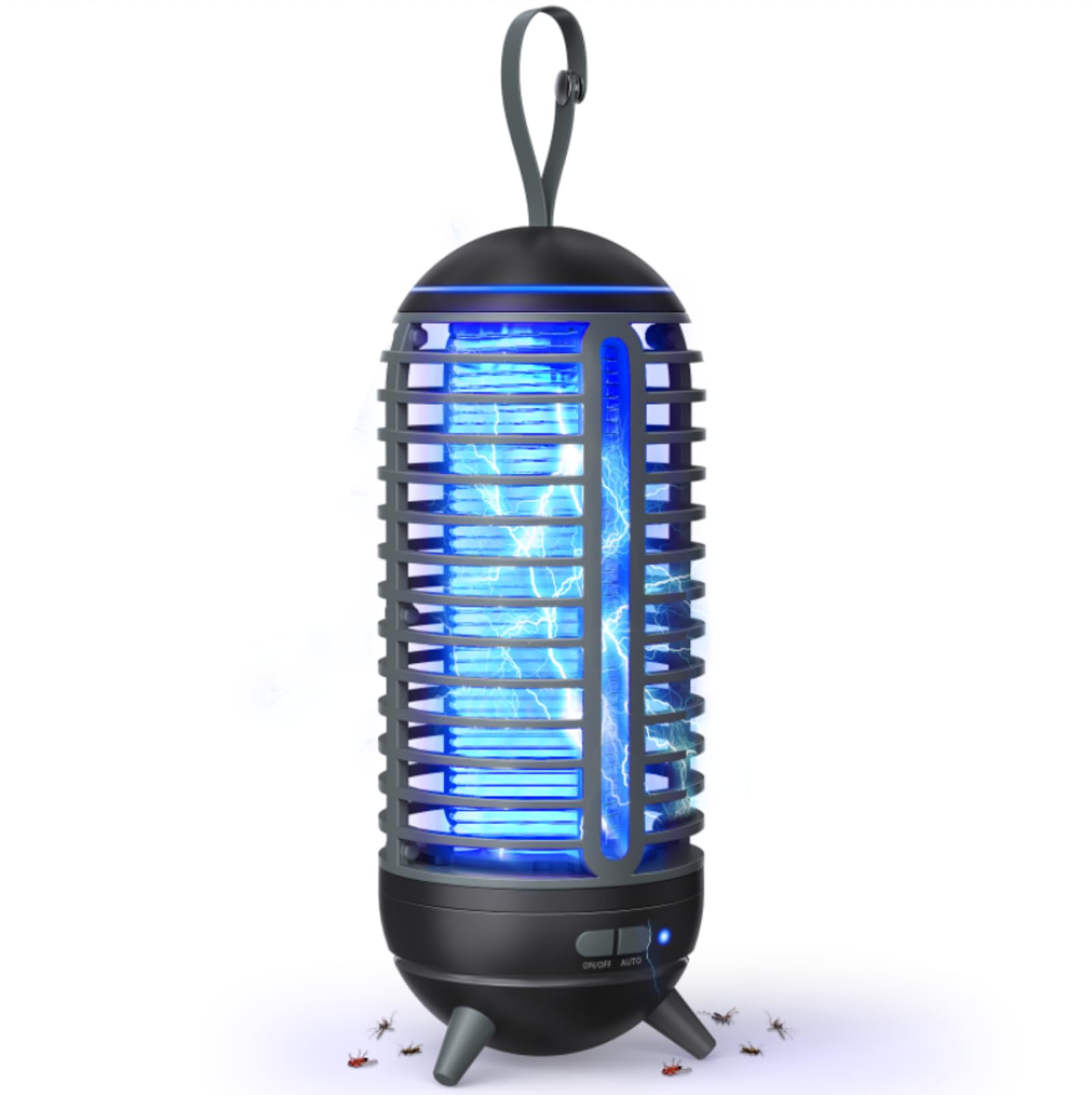 JUSENWDSL cordless bug zapper outdoors attracting pests for quick elimination.