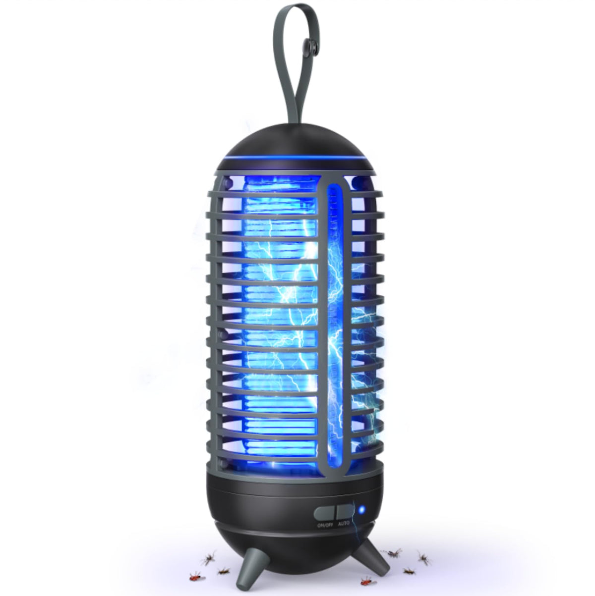 JUSENWDSL cordless bug zapper outdoors attracting pests for quick elimination.
