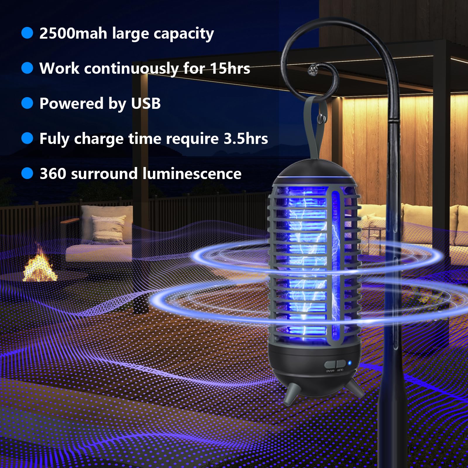 JUSENWDSL compact, portable design ideal for camping and patio setups.