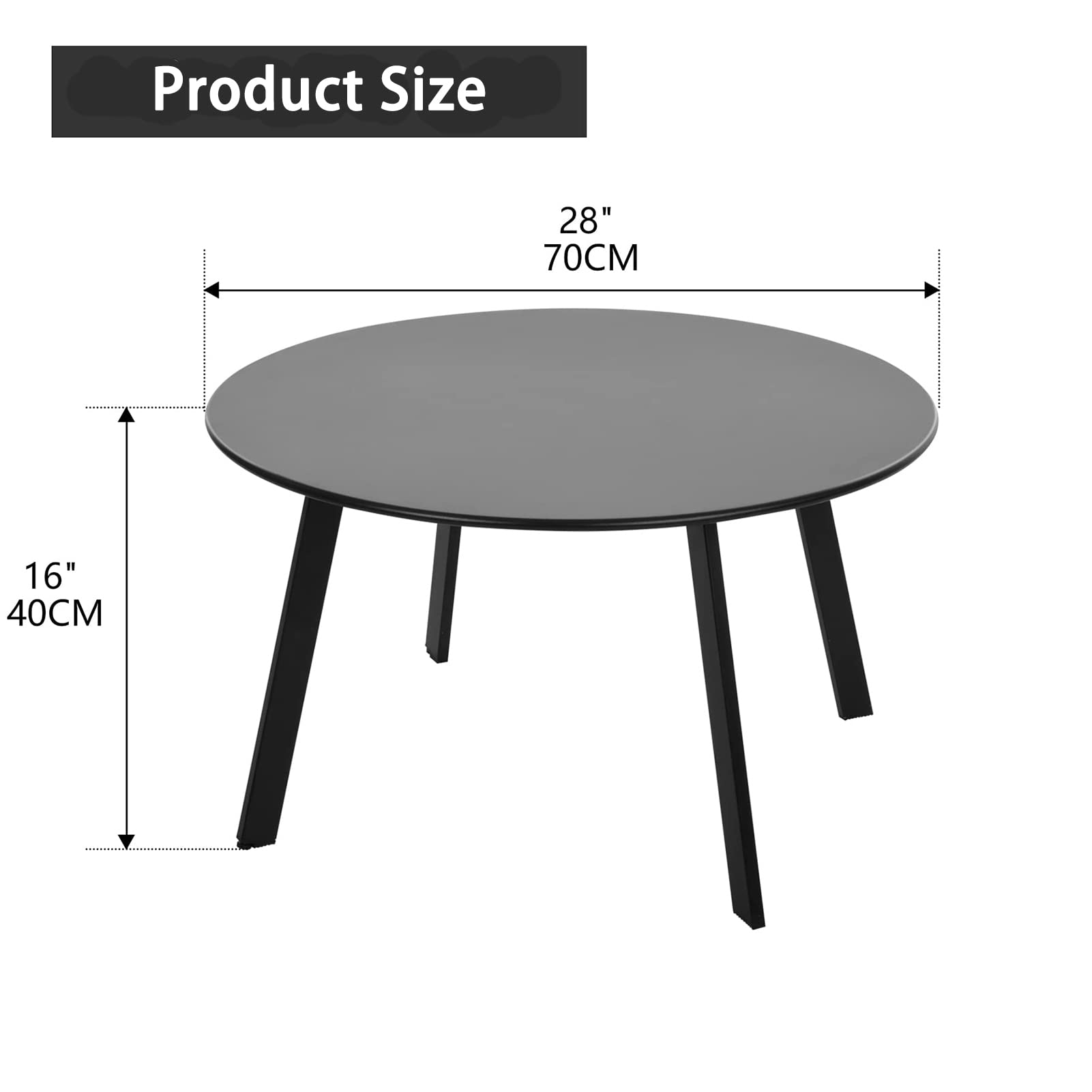juserox Patio Coffee Table adjustable feet help balance on uneven surfaces.