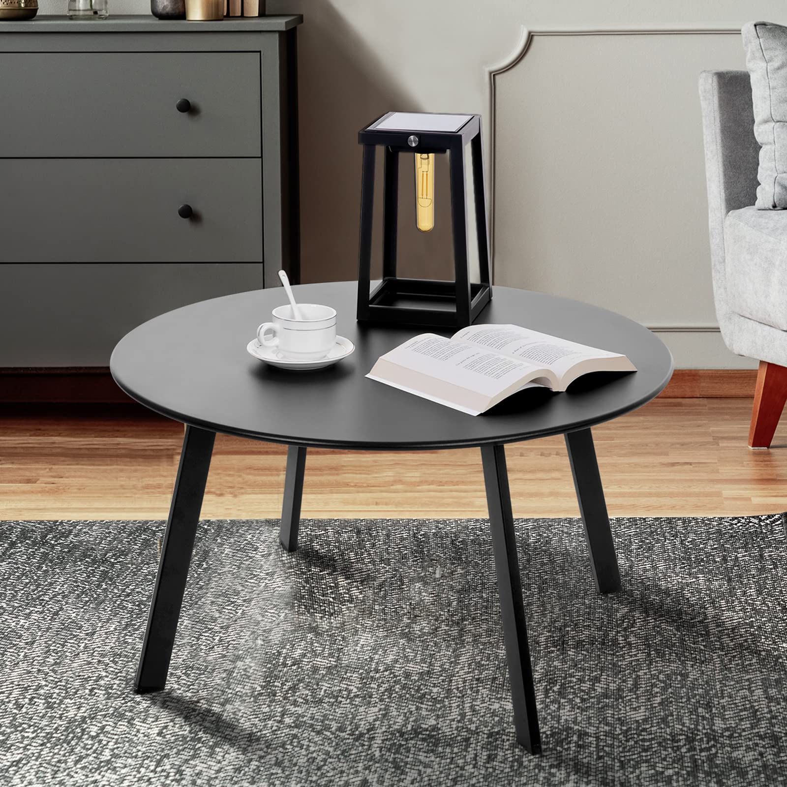 juserox Patio Coffee Table two U-leg design provides stable outdoor support.