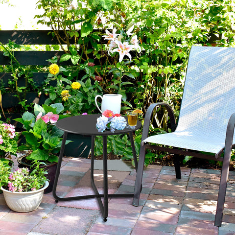 juserox weatherproof round end table with UV protection for outdoors