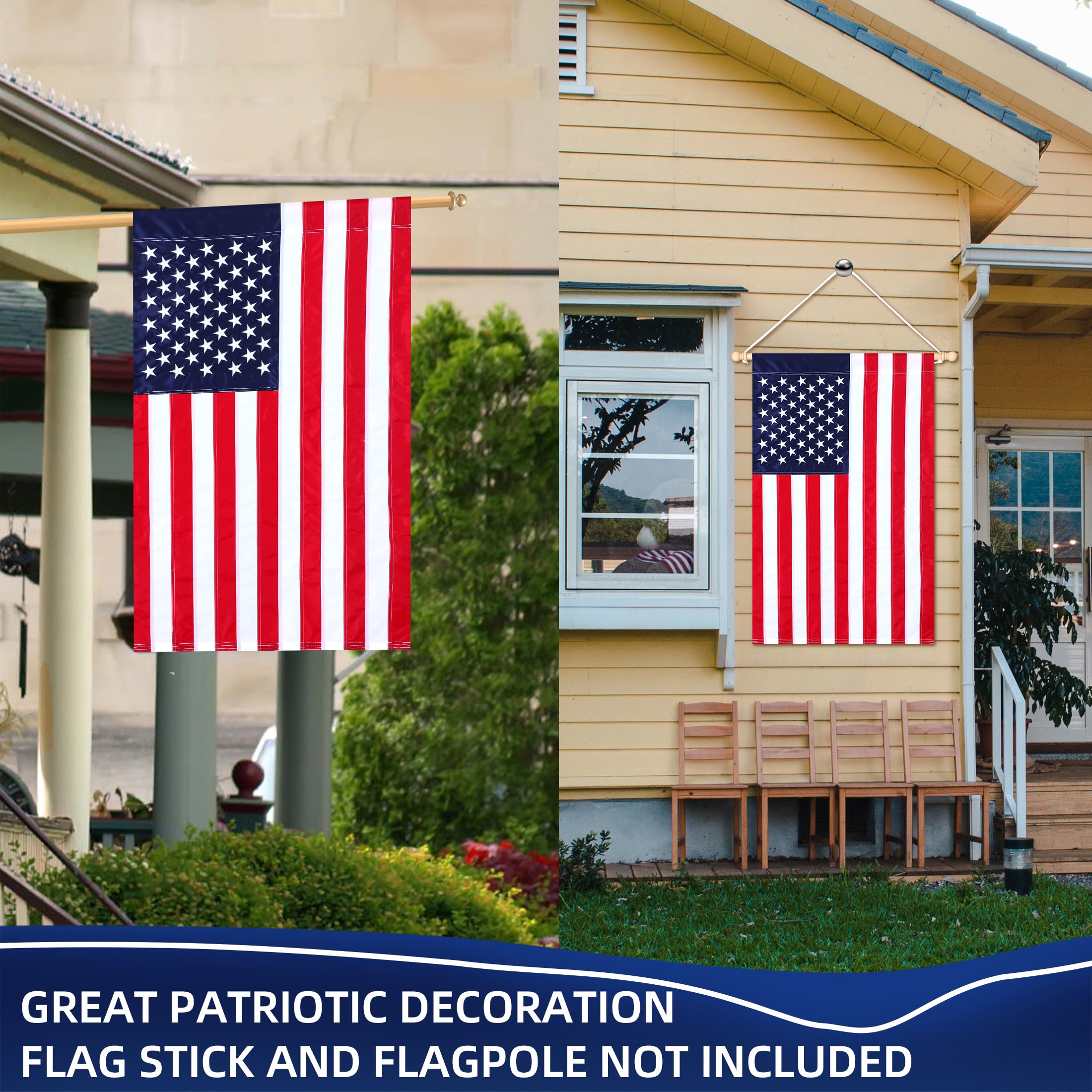 JUSHEN flag includes a 2.5 inch sleeve for easy hanging on a pole or stick