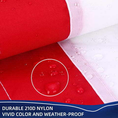 JUSHEN heavy-duty 210D nylon flag designed for durability and quick-dry performance