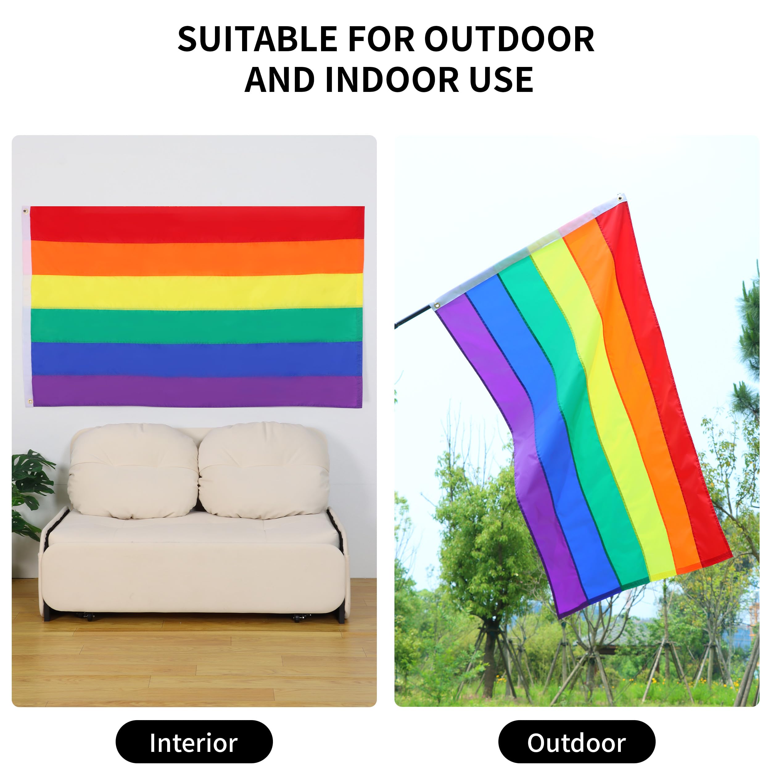 JUSHEN Pride flag ensures hassle free display on poles or walls
