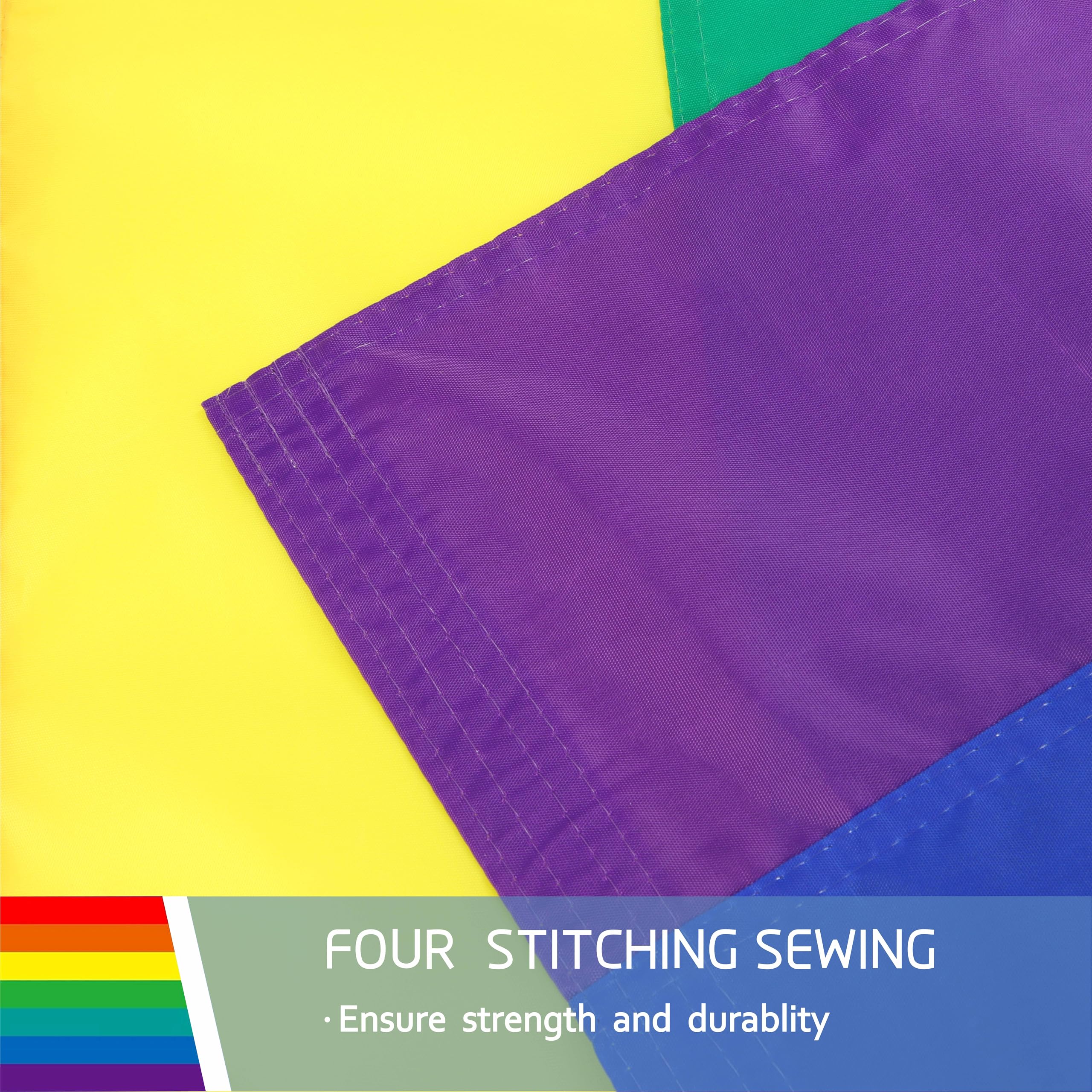 JUSHEN Pride flag with vivid colors remains bright in sunlight