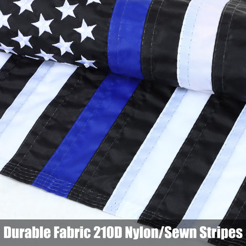 JUSHEN flag close-up reveals durable double stitching