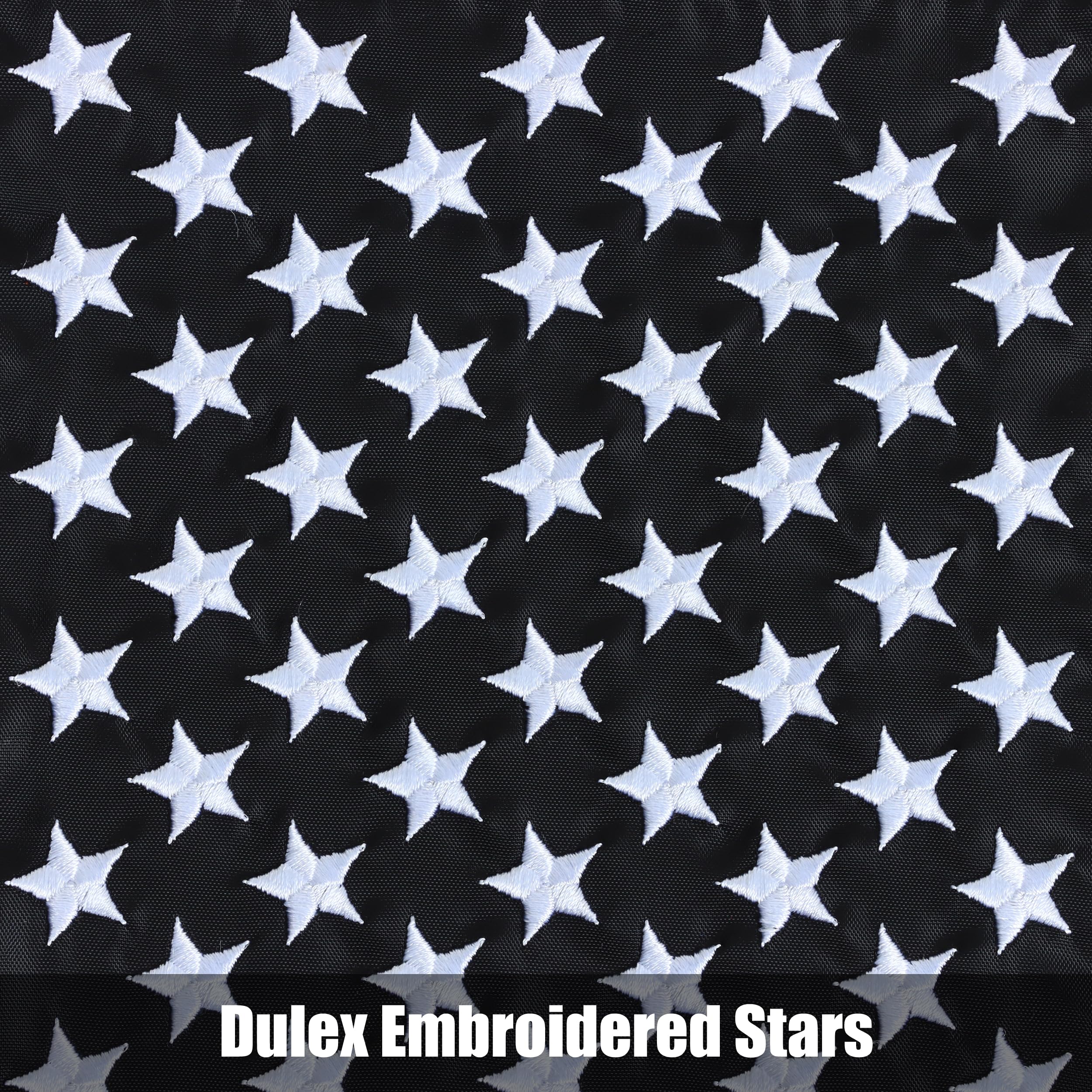 JUSHEN flag embroidery stars detail illustrates premium craftsmanship
