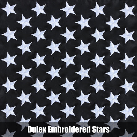 JUSHEN flag embroidery stars detail illustrates premium craftsmanship