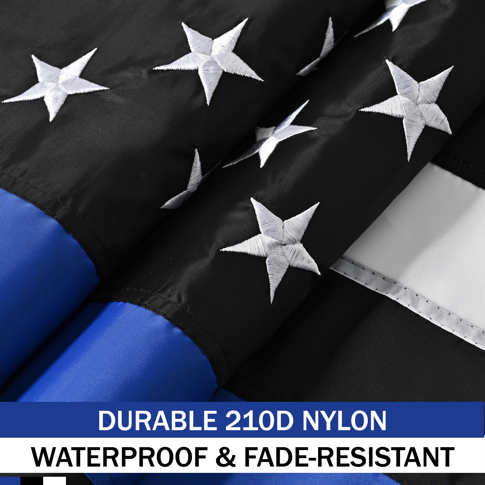 JUSHEN flag with embroidered stars for premium visual appeal