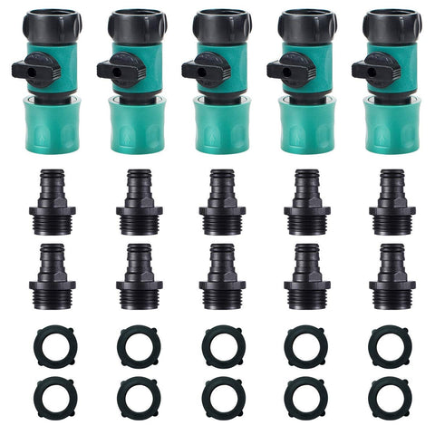 JUSONEY hose shut-off valve kit for precise water control during garden tasks.