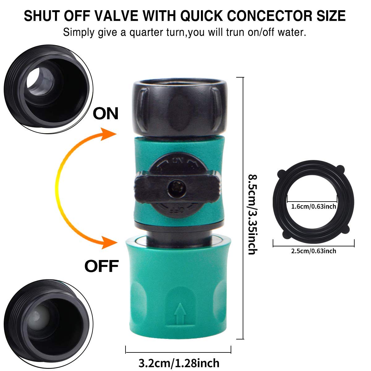 JUSONEY quick-connect adapters shown for fast, reliable hose setup.