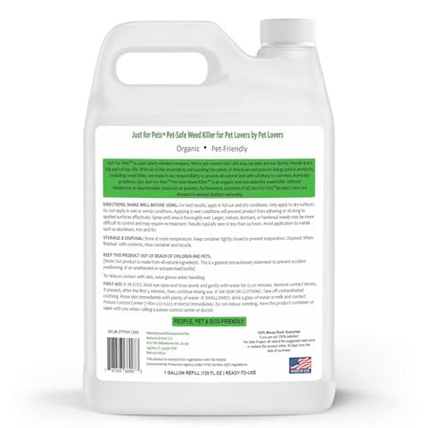 Just For Pets 128oz gallon refill ready-to-use weed killer for yards.