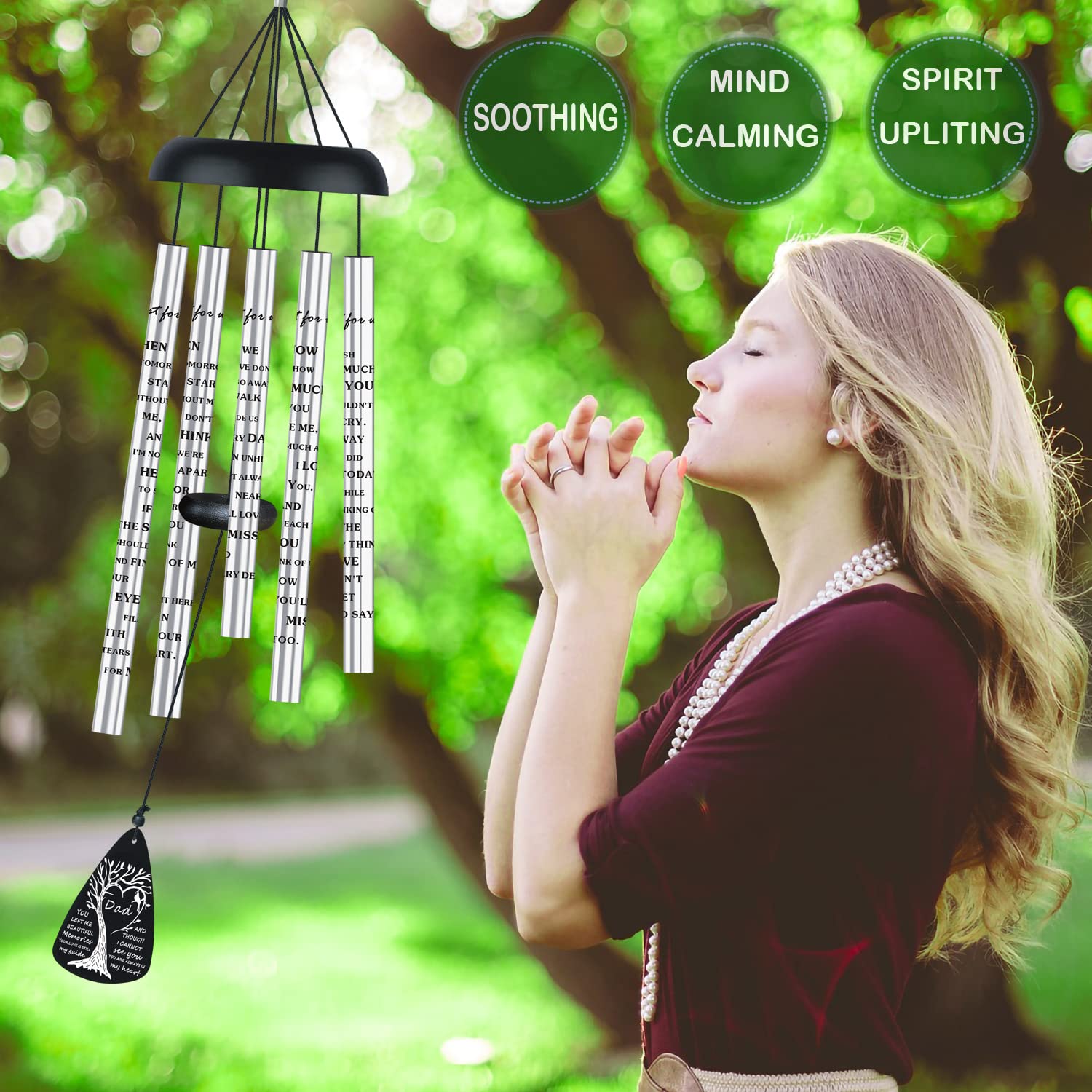 Just For Wind durable, weather-ready wind chimes on a patio.