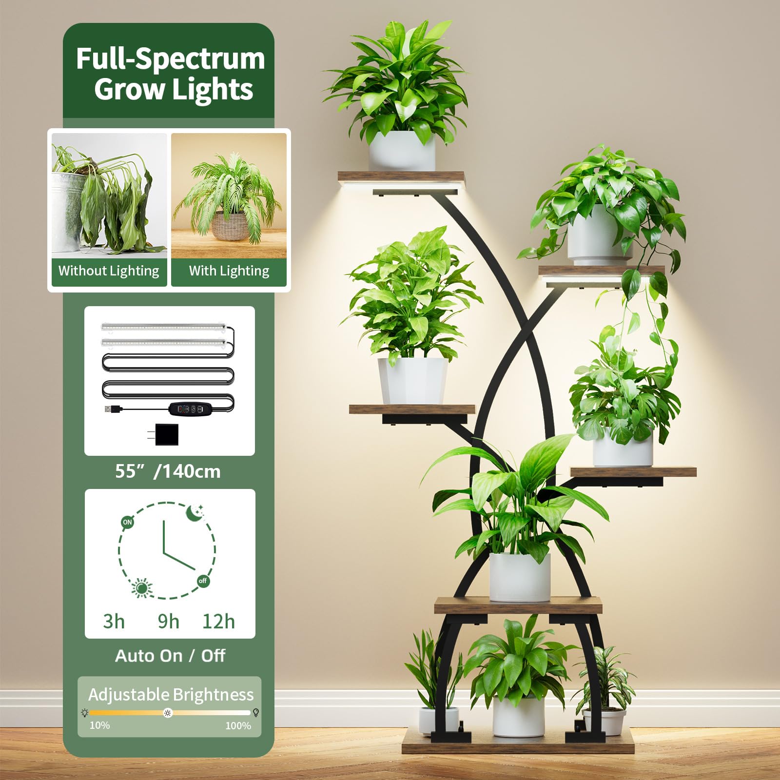 Justogo curved design enhances living spaces with plant display