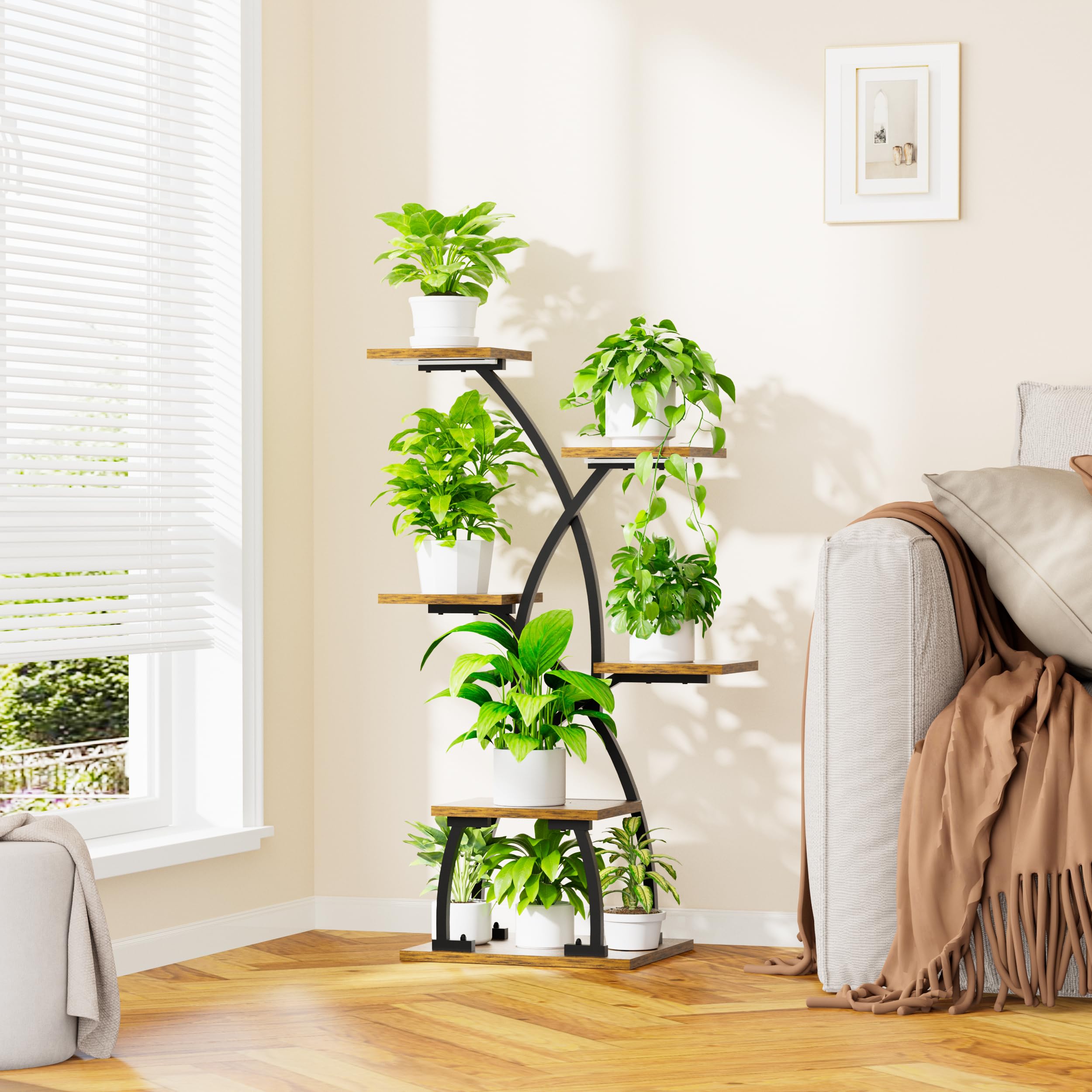 Justogo indoor plant shelf used as decorative home display
