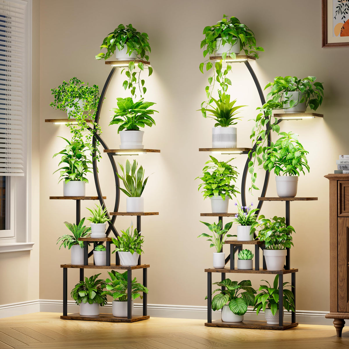 JUSTOGO plant stand assembly diagram shows sturdy 8-tier construction