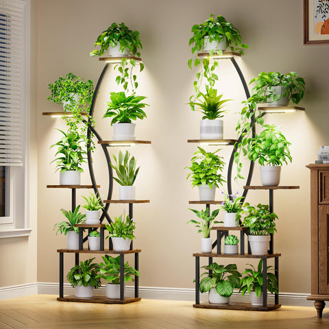 JUSTOGO plant stand assembly diagram shows sturdy 8-tier construction