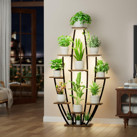 JUSTOGO plant stand front view showcasing cascading plants for stylish interiors.