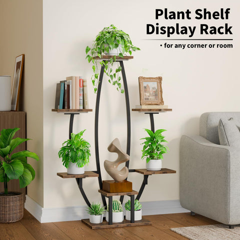 JUSTOGO Plant Stand in living room enhances decor with greenery
