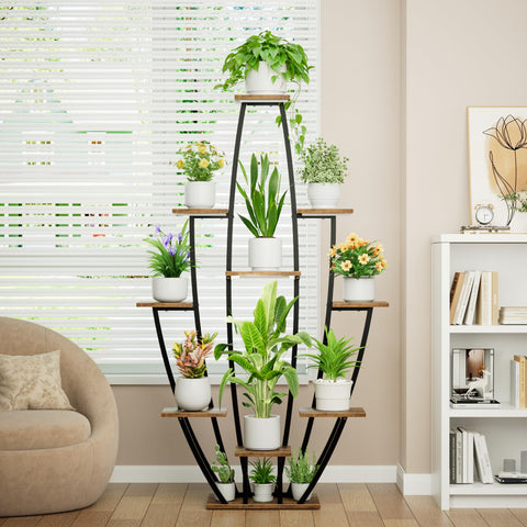 JUSTOGO plant stand sturdy metal frame designed for heavy pots.