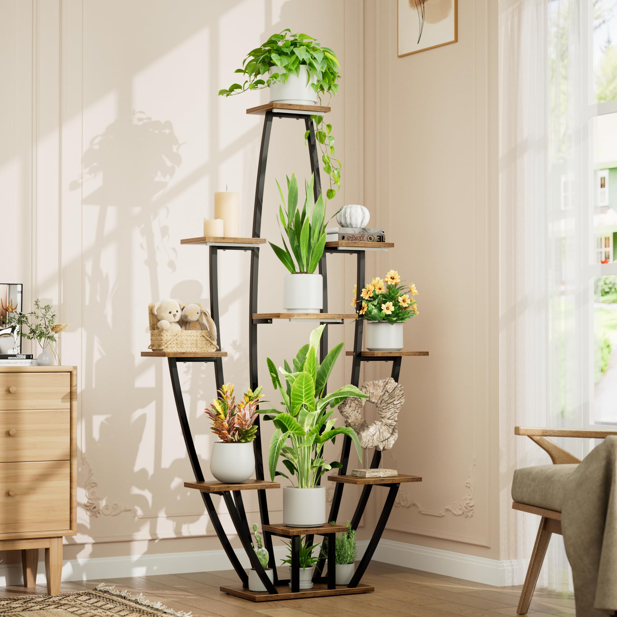 JUSTOGO plant stand wall anchor prevents tipping.