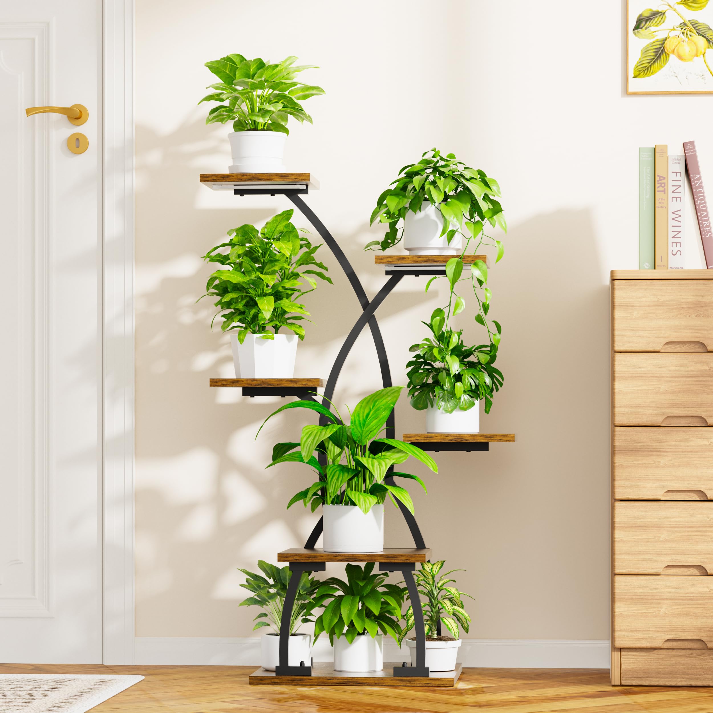 Justogo sturdy metal frame supports multiple pots with rust resistance