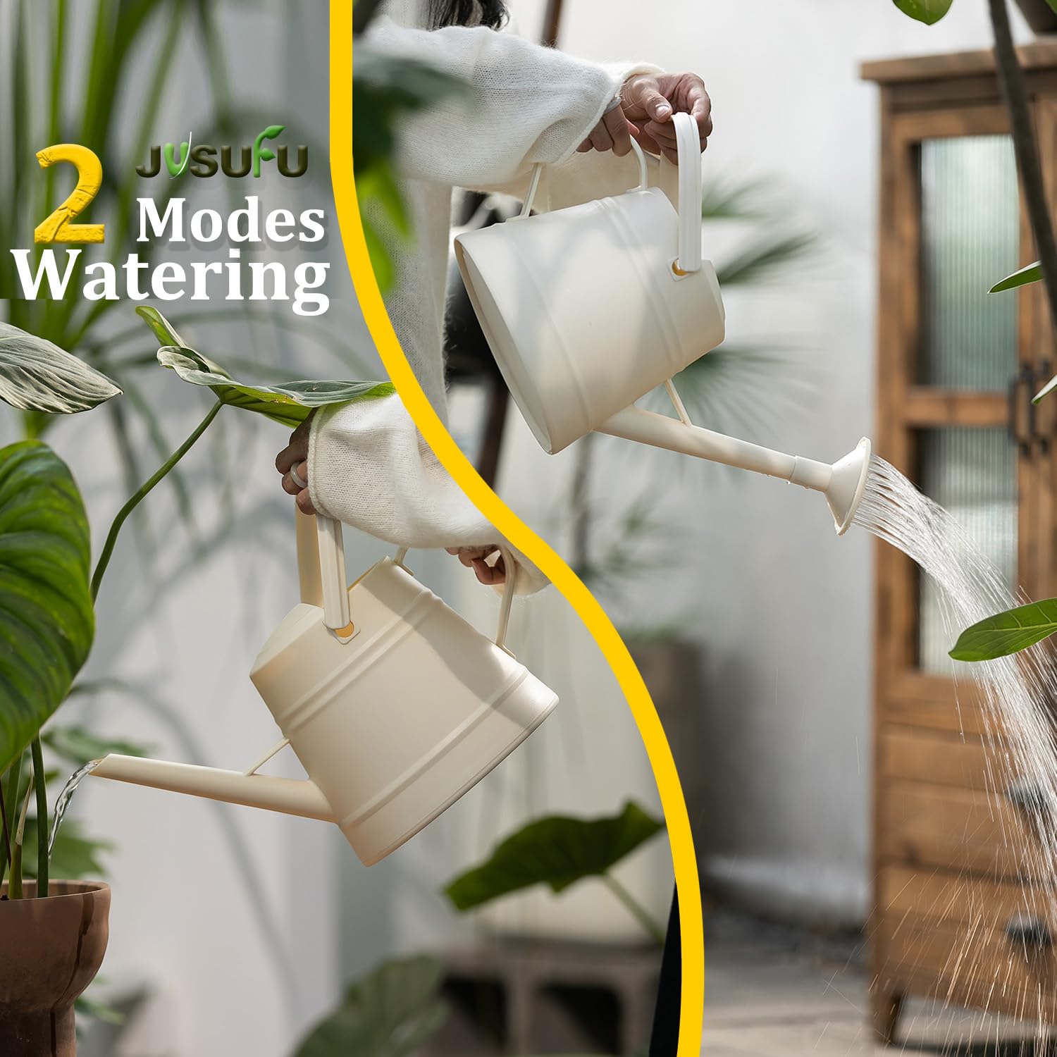 JUSUFU sturdy-lightweight watering can remains durable yet easy to carry.