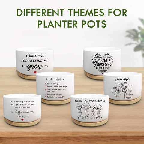 Jutasty three-point-five-inch diameter pot great for small succulents.