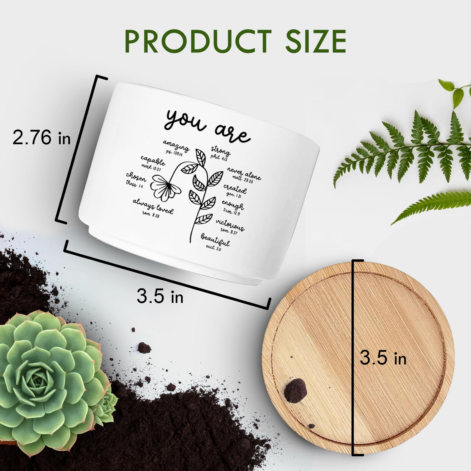 Jutasty wood-tray planter with drainage hole protects surfaces.