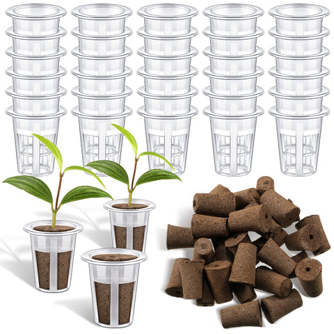 Jutom hydroponic sponges and baskets close-up for durable seed starting