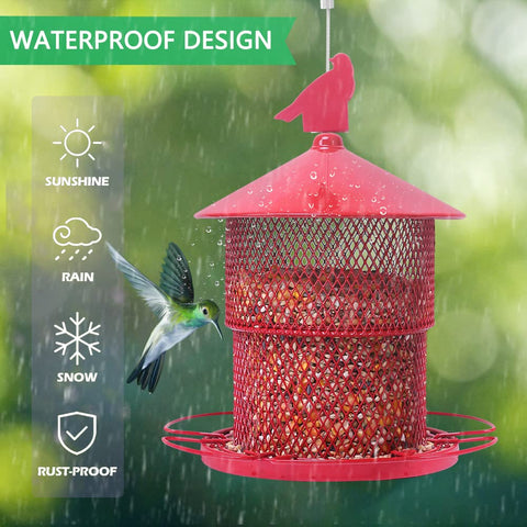 JUTYAST large tray and six perches invite multiple birds to feed.