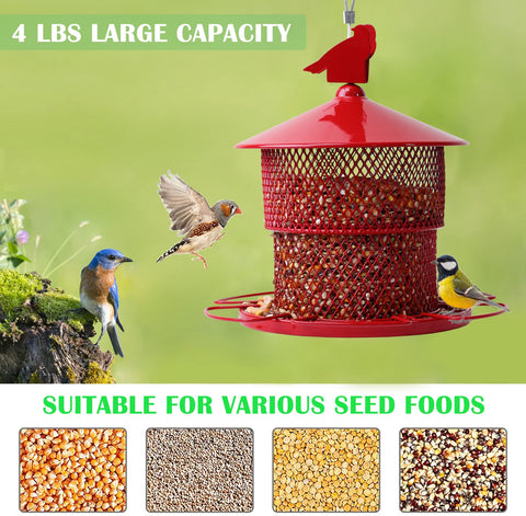 JUTYAST feeder top-locking mechanism deters many squirrels.