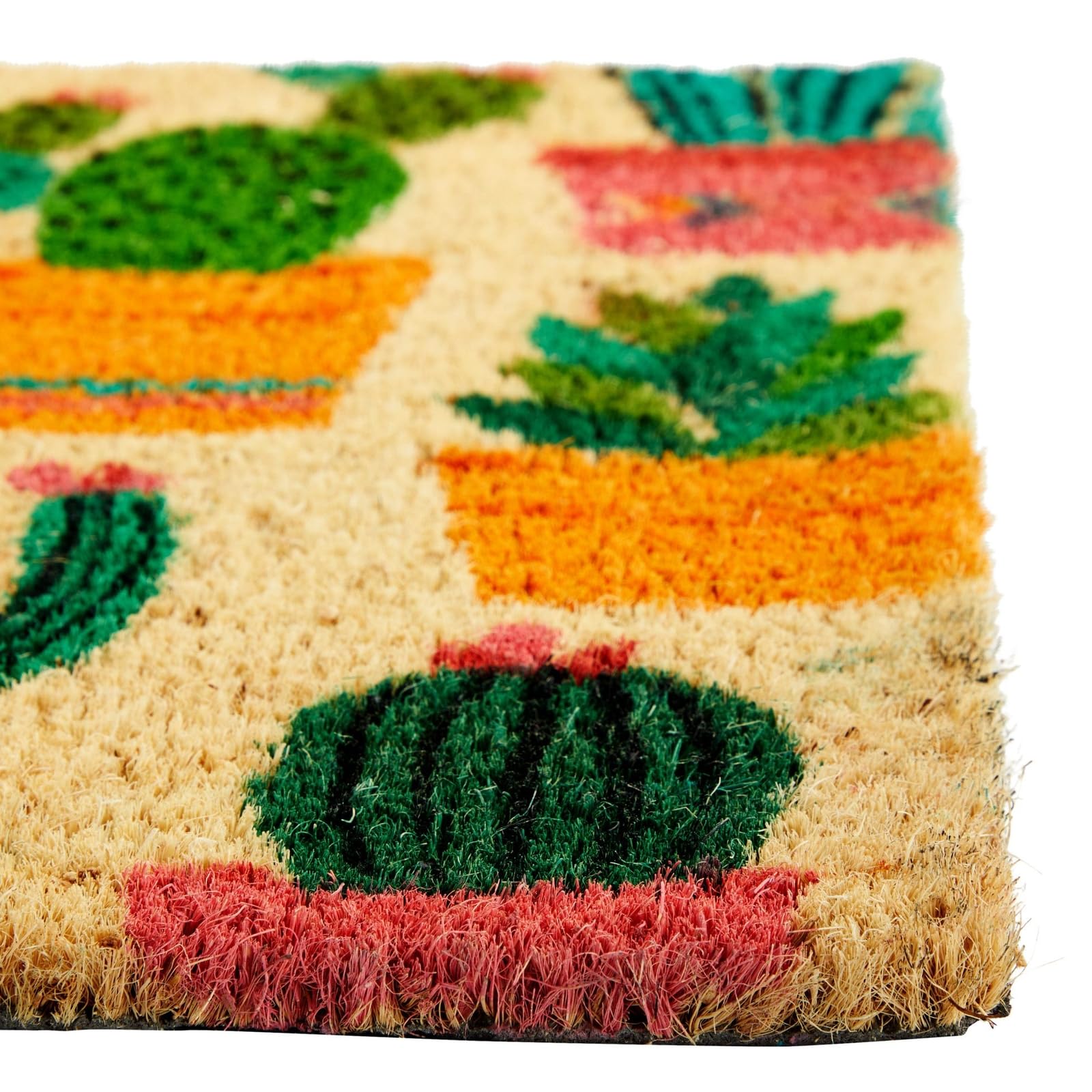 Juvale 17 by 30 inch mat with 0.6 inch pile balances durability and comfort.