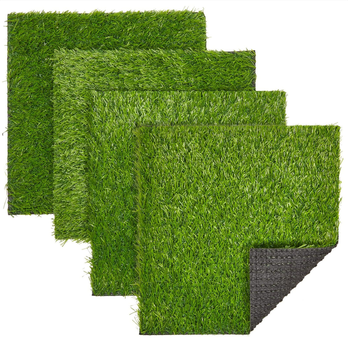 Juvale artificial turf tiles with grip-back for stable indoor or outdoor decor