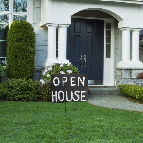 Juvale black yard sign board resists weather for open houses and lawn displays.