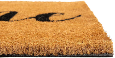 Juvale Coir Doormat low-pile construction for easy care and quick drying.