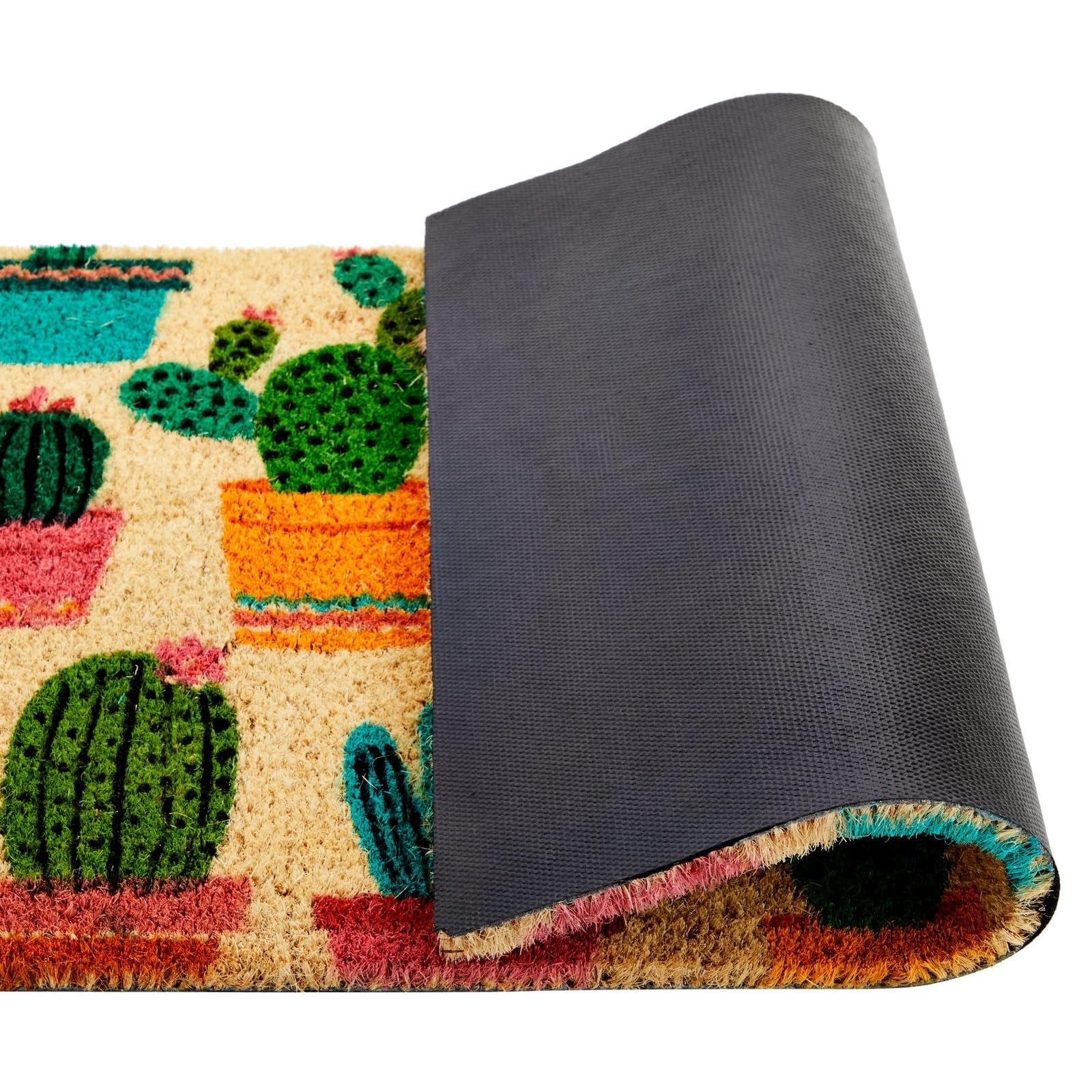 Juvale natural coir mat delivers rich texture that brushes dirt from shoes.