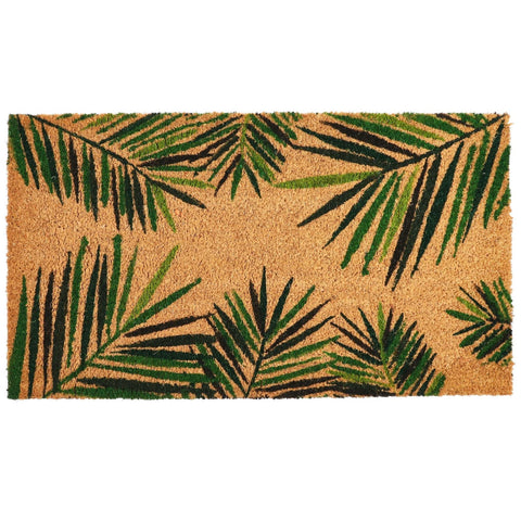 Juvale tropical palms door mat welcomes guests while trapping dirt at the entry
