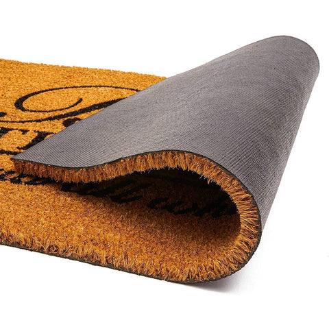 High-pile surface of Juvale mat cushions feet while cleaning shoes.