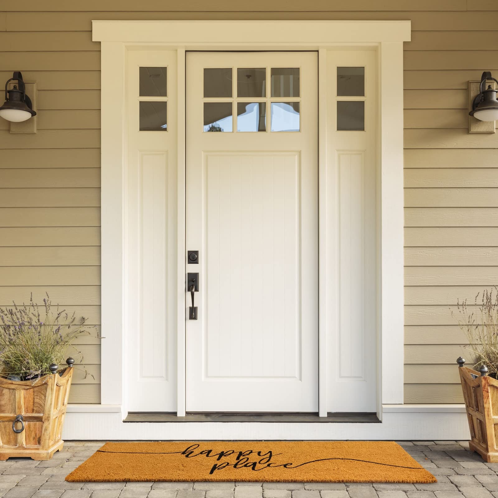 Juvale natural coco coir 17x60 mat showing durable fibers for busy doorways.
