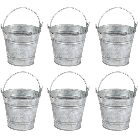 Juvale pack of six tin pails for events and decor