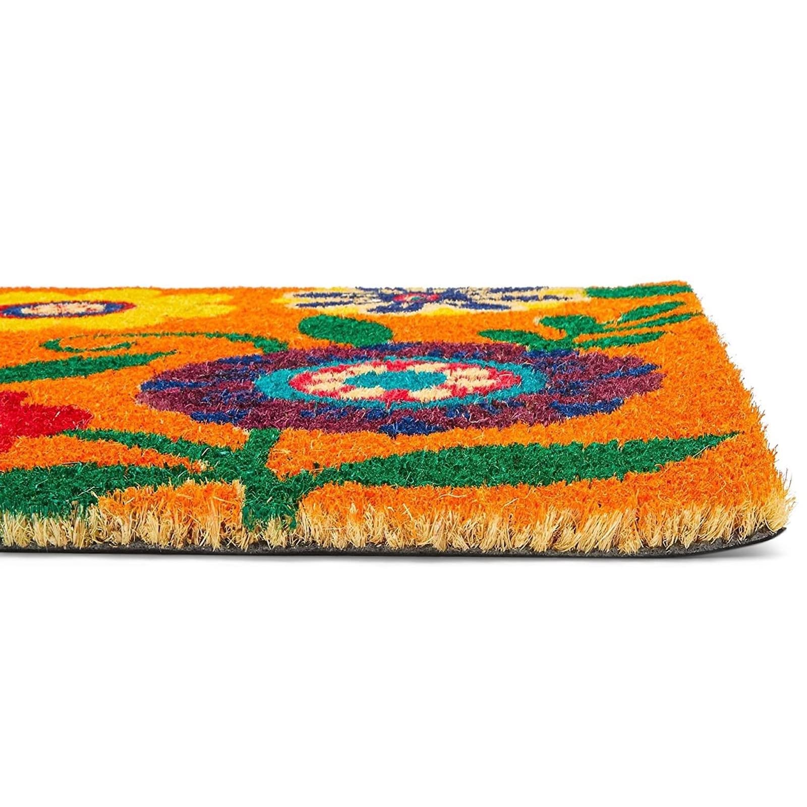Juvale patio welcome mat featuring floral design for weather resistance