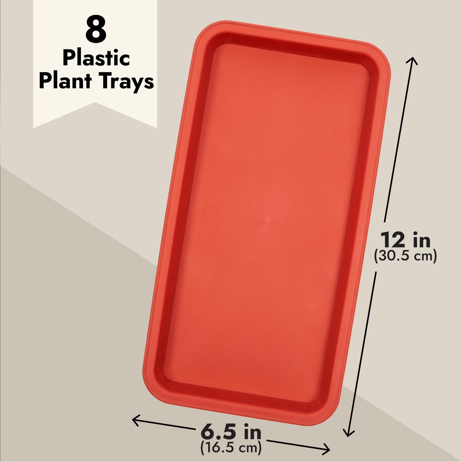 Juvale rectangular plant tray with drainage holes helps manage moisture safely.
