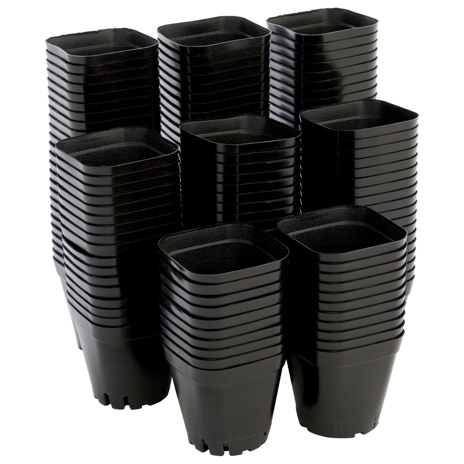 Juvale square nursery pot with drainage holes for healthy seed starting.