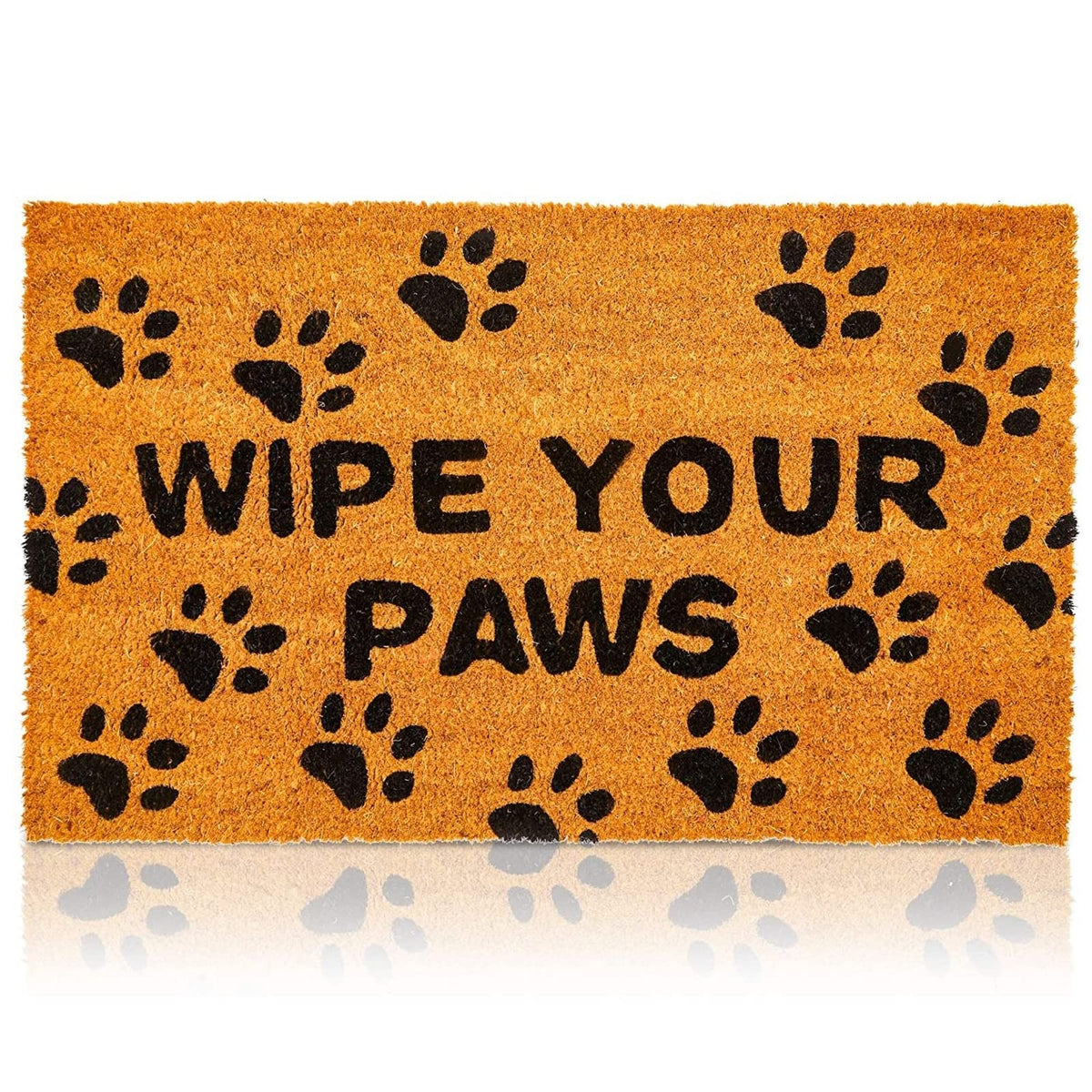 Juvale Wipe Your Paws doormat with pawprint captures dirt at entryways